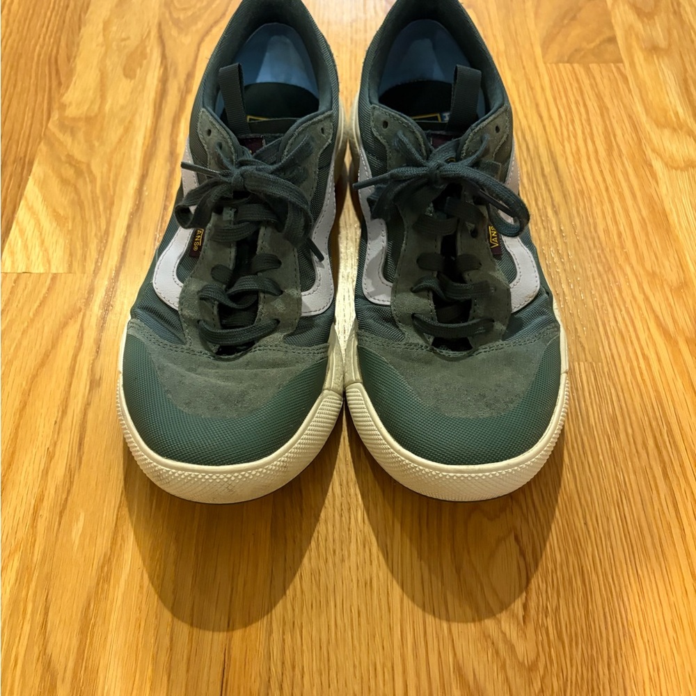 Vans Dark Green and White Athletic Shoes